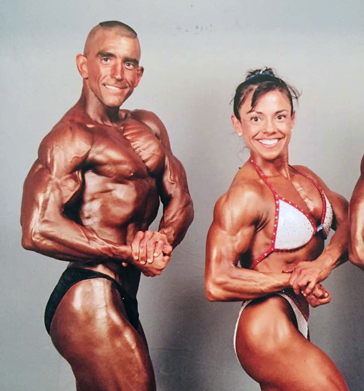 Bill Murphy natural bodybuilding legend poses with Nancy Andrews